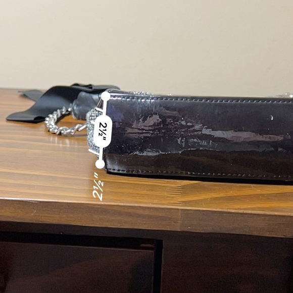 BRIGHTON Tweed Black Patent Leather Floral & Bow FOB Chain Purse - Picture 9 of 11